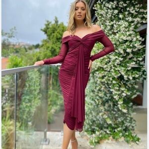 NWT Jadore Australia JX5046 Dress in Wine - Size 10